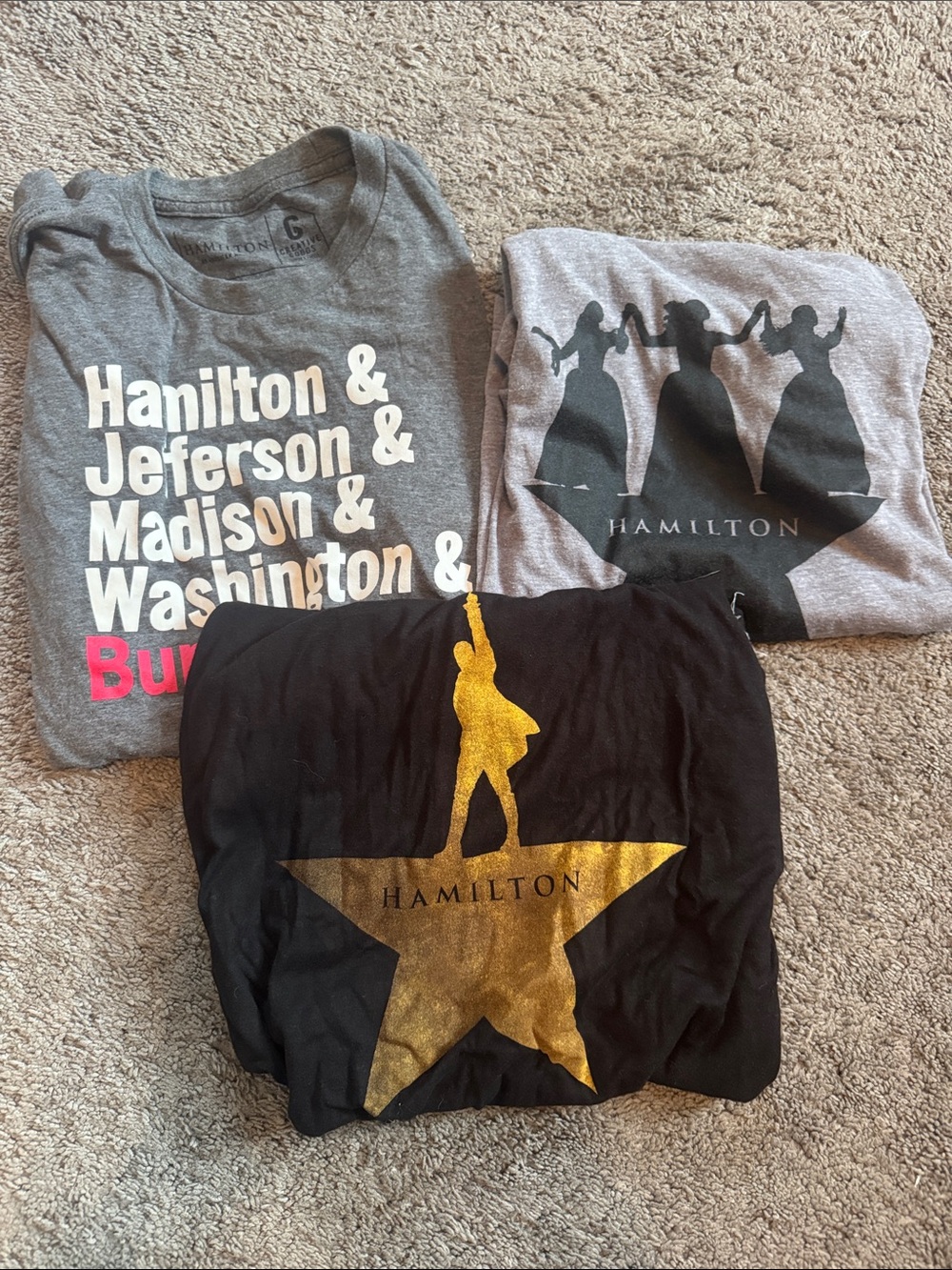 Hamilton Broadway Musical T Shirt Lot